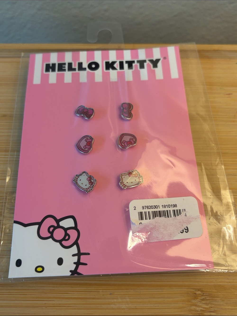 Hello Kitty Pink and White Kids Earring Set
